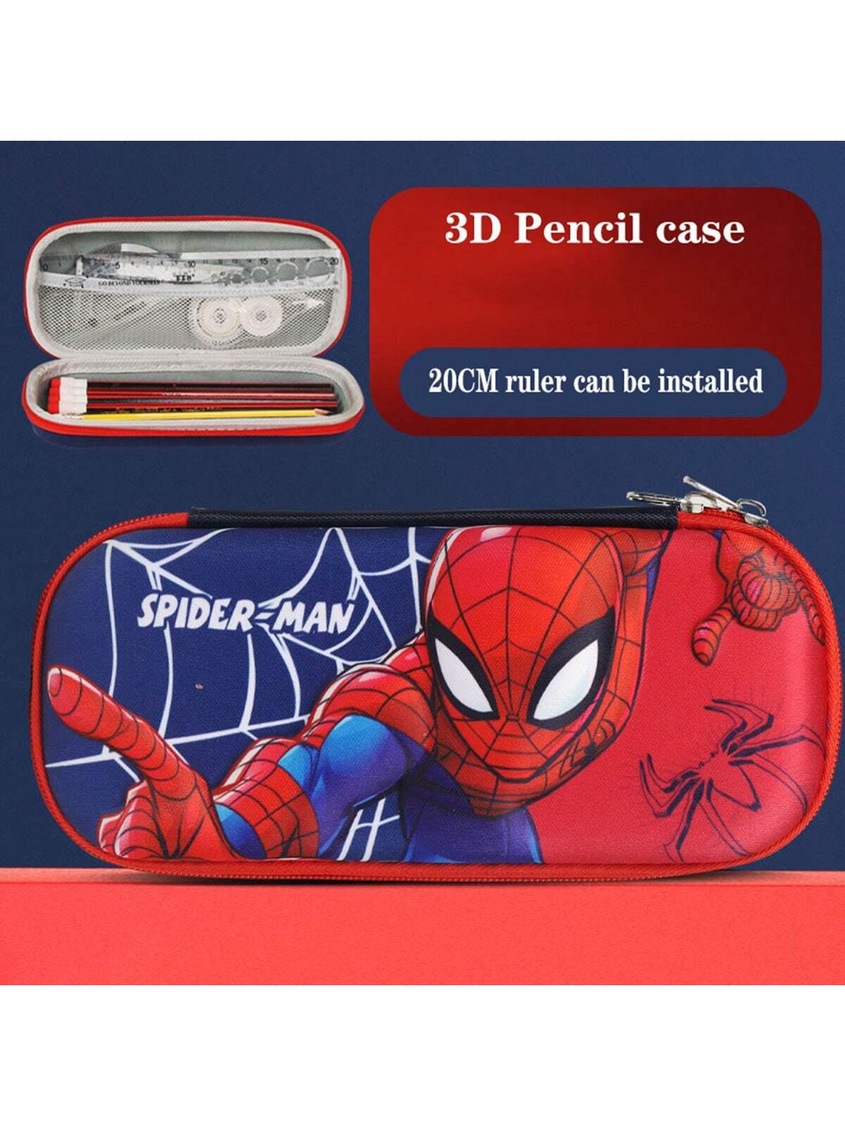 1pc Super Hero 3D Pencil Box New Boys And Girls Multi-Functional High Appearance Level Large Capacity Pencil Bag Pencil Box For Primary School Students With Children's Kindergarten Cartoon Cute Storage Box