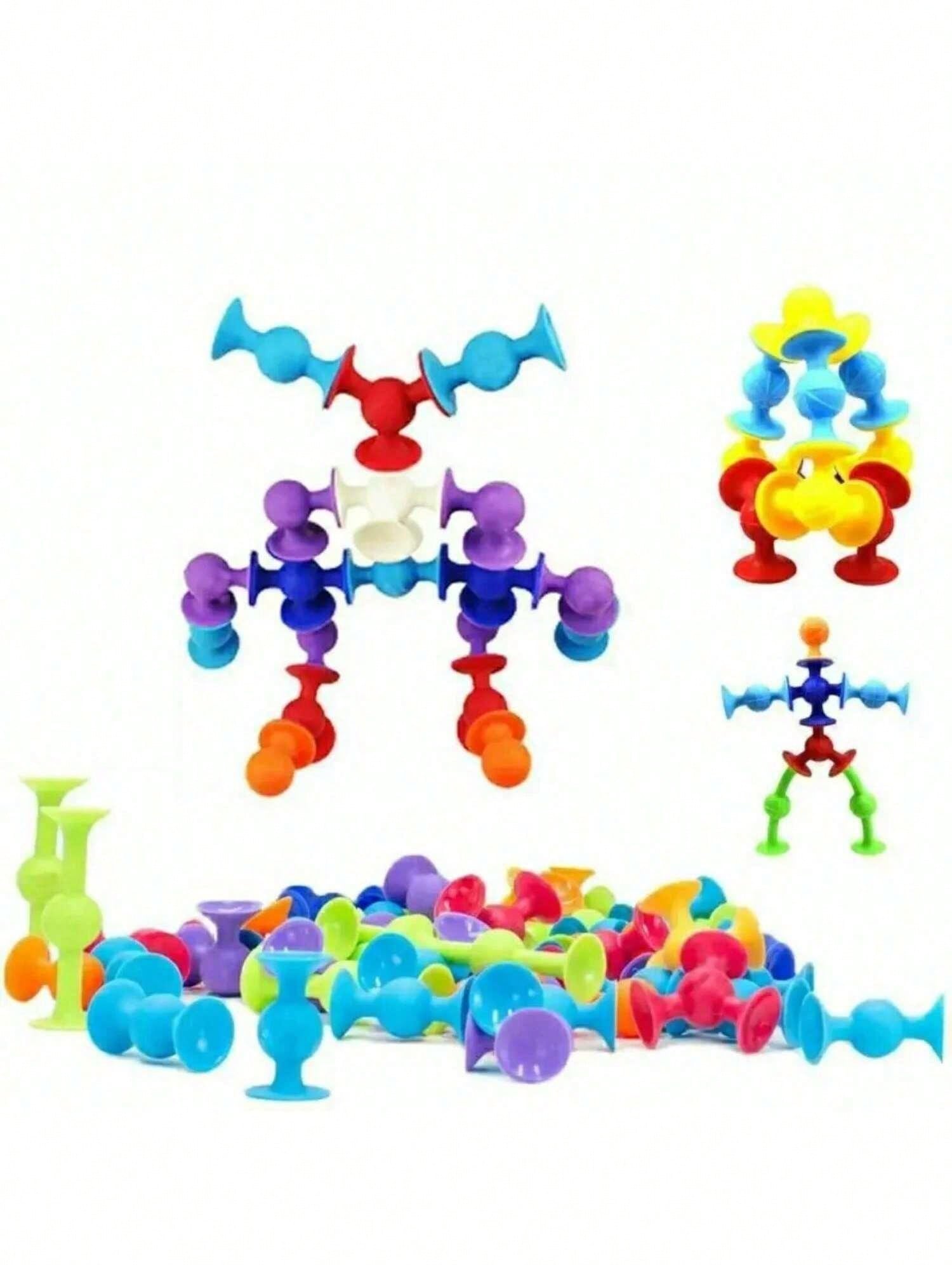 19 Pieces Suction Cup Assembly Toys, Children's Bath Toys, Autistic Children's Sensory Toys, Exercise Children's Hands-On Ability, Can Be Varied To Put Together (Color Random)