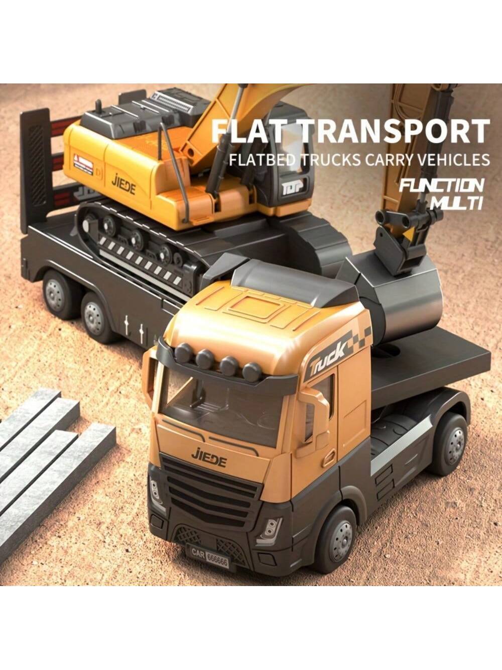 Alloy 1/40 Scale Simulation Construction Vehicle Toys Model With Spray Sound & Light: Excavator Bulldozer Road Roller Log Grapple Forklift Flatbed Transport Truck,Perfect Gift