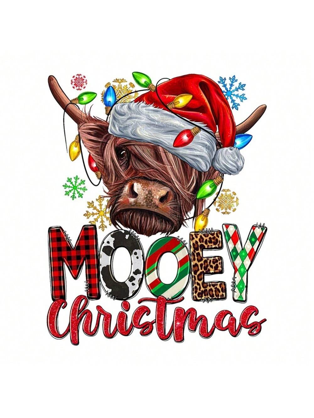 1/2/3 Merry Christmas Christmas Stickers For Men, Cow Png Sublimed Design Stickers