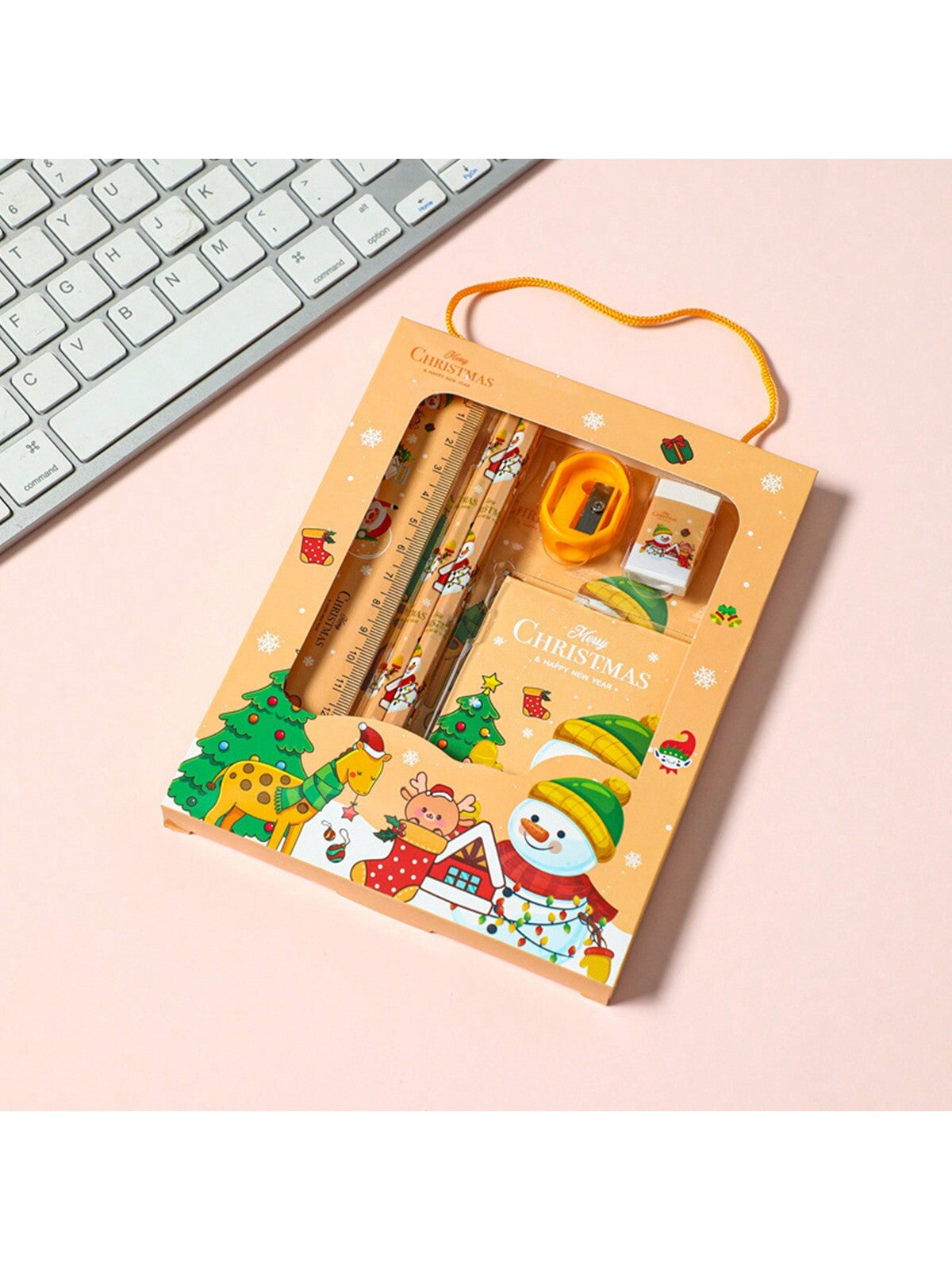 6pcs Christmas Gift Stationery Set, School Supplies Pencil Box, Portable Stationery Holiday Gift For Kidsdog Toys,Kids Christmas Gift,Christmas Gift Kids