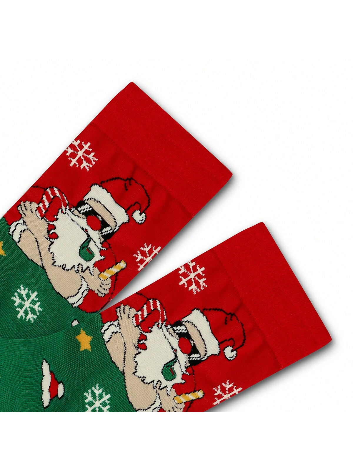 1 Pair  Christmas Reindeer Santa Claus Socks, Stretchy, Warm, Comfortable, Suitable For Autumn/Winter, Christmas Gift