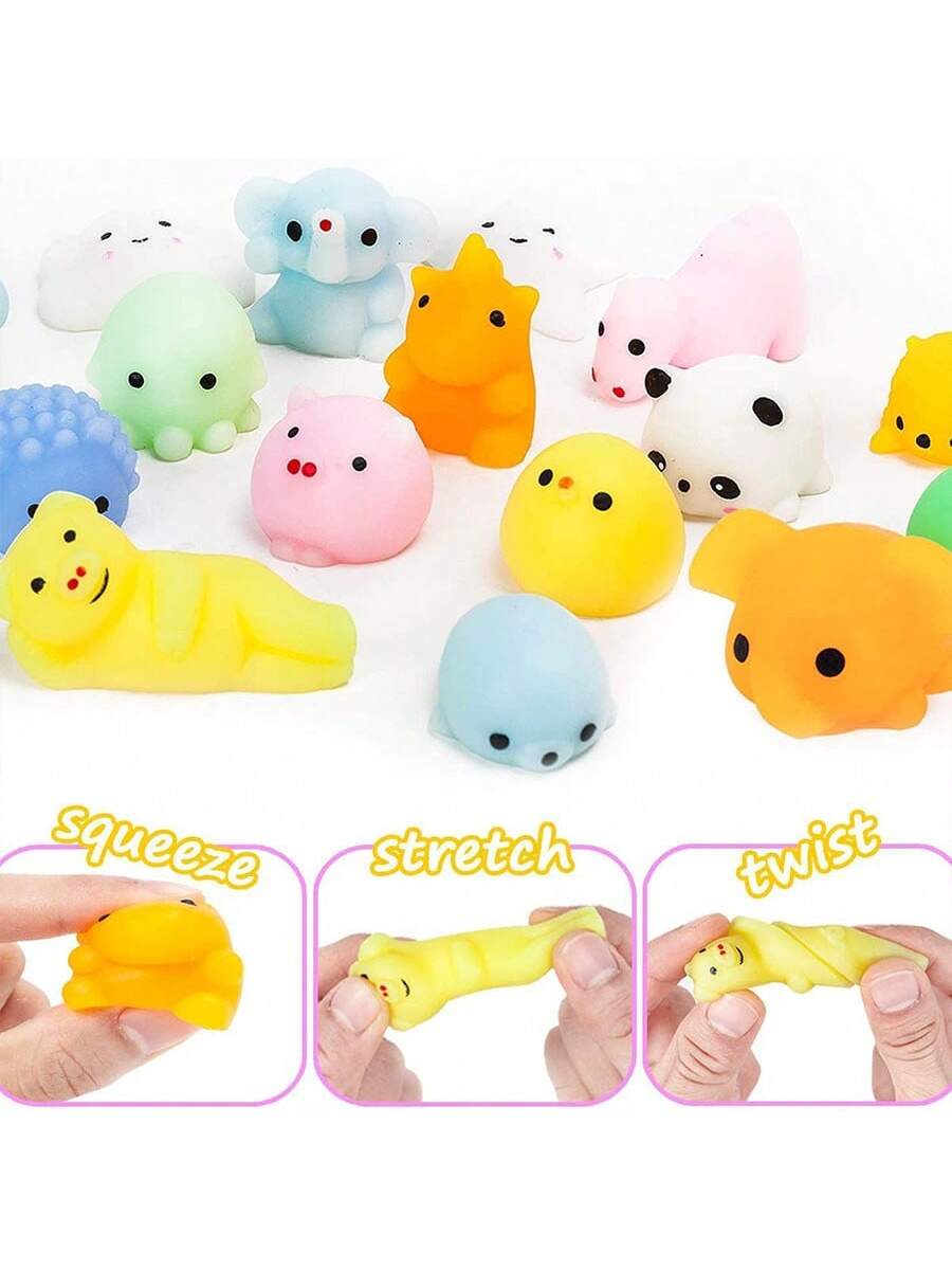 10/30/Piece, Mini Cute Animal Gummy Bag, Random Mochi Gummy Party Gift Toy, Cute And Soft Squeezable Stress Relieving Toy, Suitable For Students And Adults As A Treasure Box Toy, Party Small Gift,Christmas