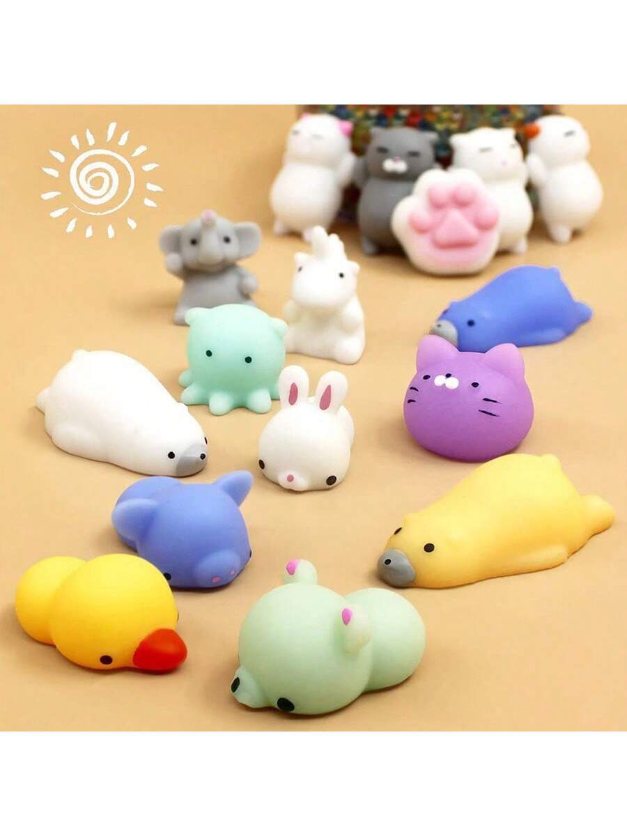 10/30/Piece, Mini Cute Animal Gummy Bag, Random Mochi Gummy Party Gift Toy, Cute And Soft Squeezable Stress Relieving Toy, Suitable For Students And Adults As A Treasure Box Toy, Party Small Gift,Christmas