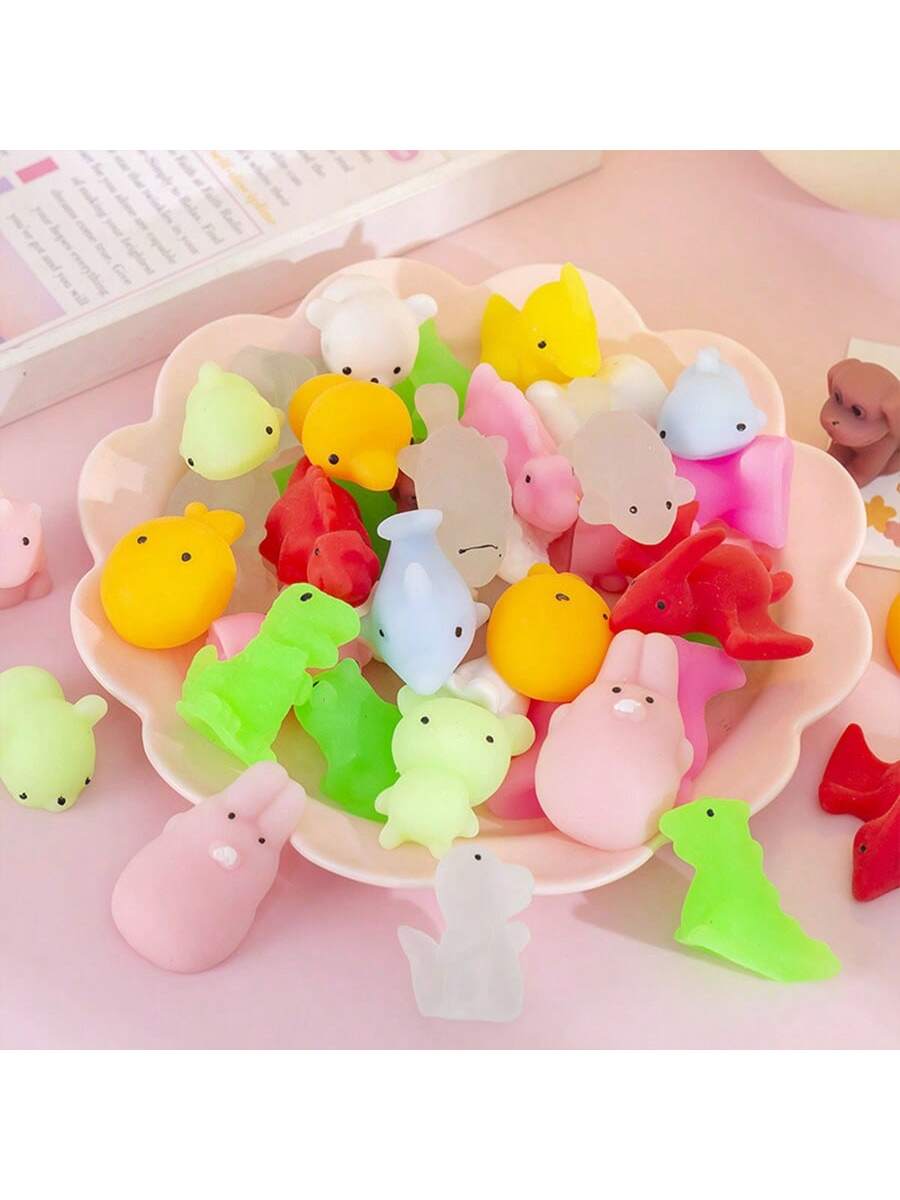 10/30/Piece, Mini Cute Animal Gummy Bag, Random Mochi Gummy Party Gift Toy, Cute And Soft Squeezable Stress Relieving Toy, Suitable For Students And Adults As A Treasure Box Toy, Party Small Gift,Christmas