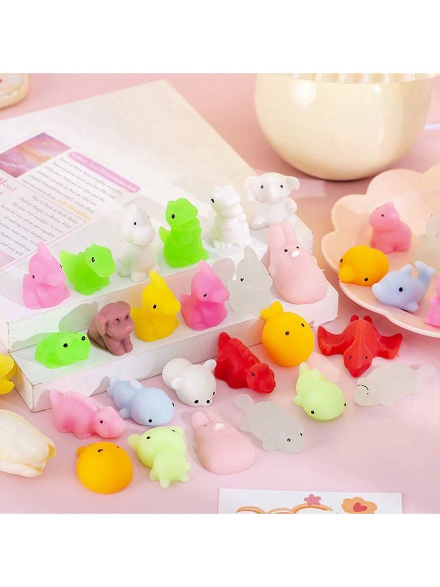 10/30/Piece, Mini Cute Animal Gummy Bag, Random Mochi Gummy Party Gift Toy, Cute And Soft Squeezable Stress Relieving Toy, Suitable For Students And Adults As A Treasure Box Toy, Party Small Gift,Christmas