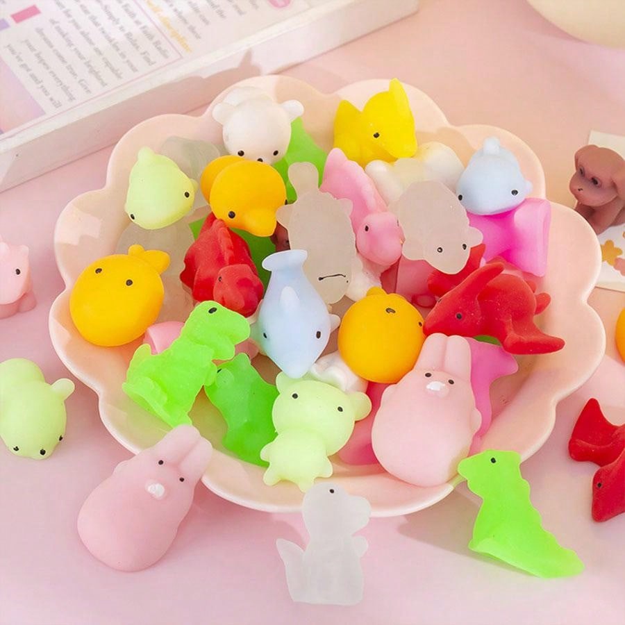 10/30/Piece, Mini Cute Animal Gummy Bag, Random Mochi Gummy Party Gift Toy, Cute And Soft Squeezable Stress Relieving Toy, Suitable For Students And Adults As A Treasure Box Toy, Party Small Gift,Christmas