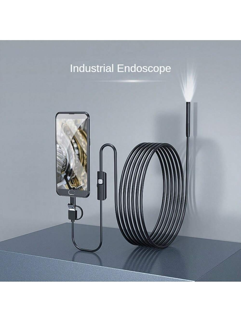 5.5mm Type C, USB, Android Endoscope Camera, 1m, 2m, 3m, Hard Cable Inspection Snake Type USB, Type C, Android Phone Endoscope Camera With LED