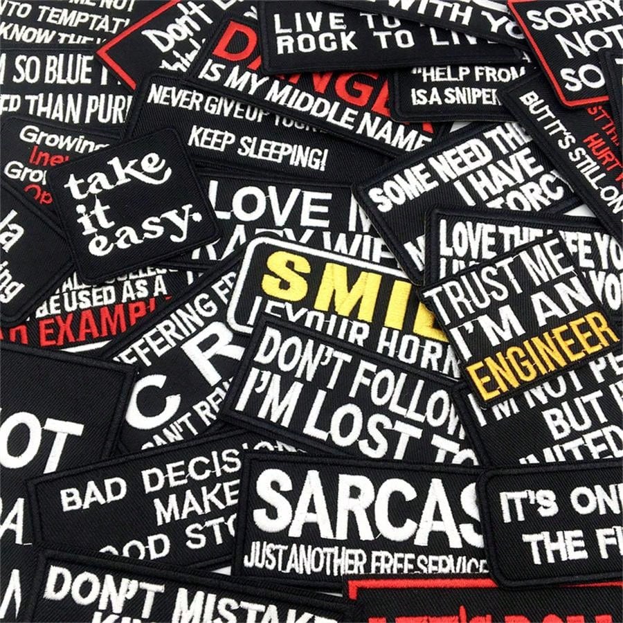 32pcs Embroidered Iron On Patches With Motivational Slogans - Assorted Funny Sayings Applique Badges For Clothing And Accessories DIY Decoration