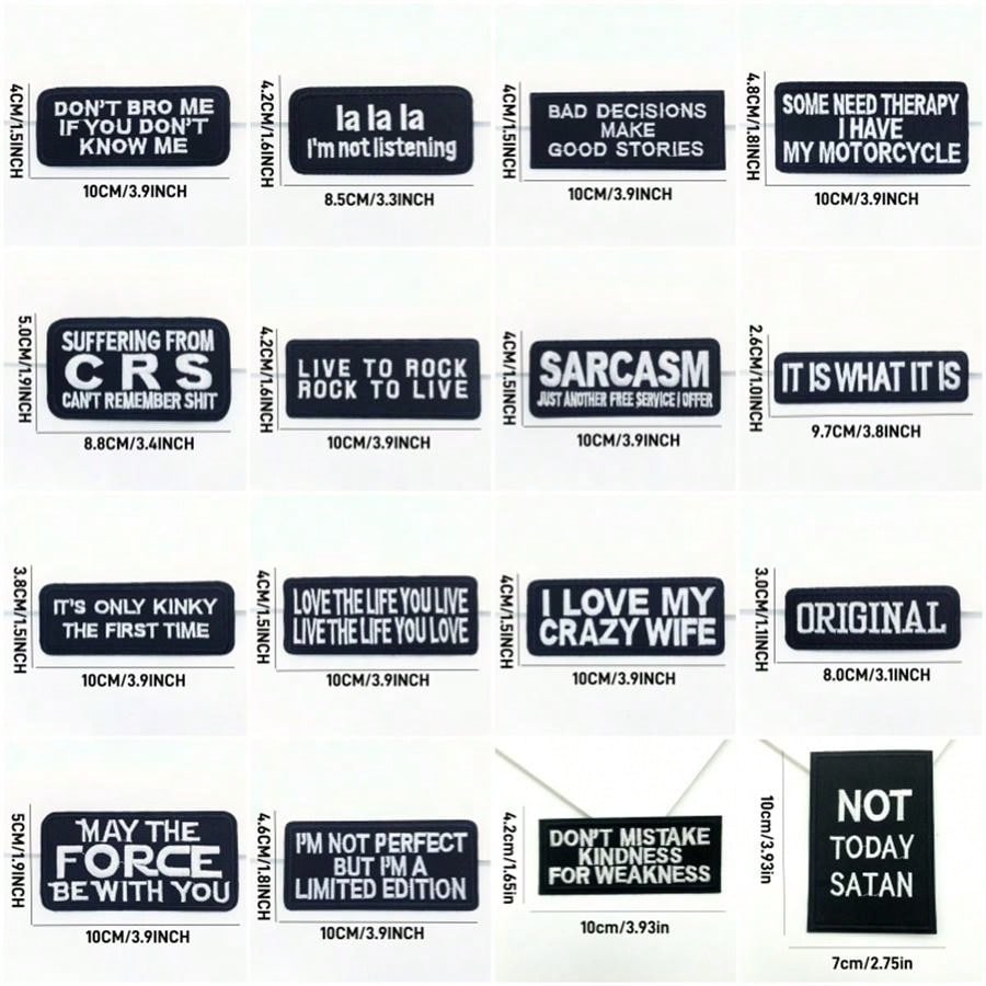 32pcs Embroidered Iron On Patches With Motivational Slogans - Assorted Funny Sayings Applique Badges For Clothing And Accessories DIY Decoration