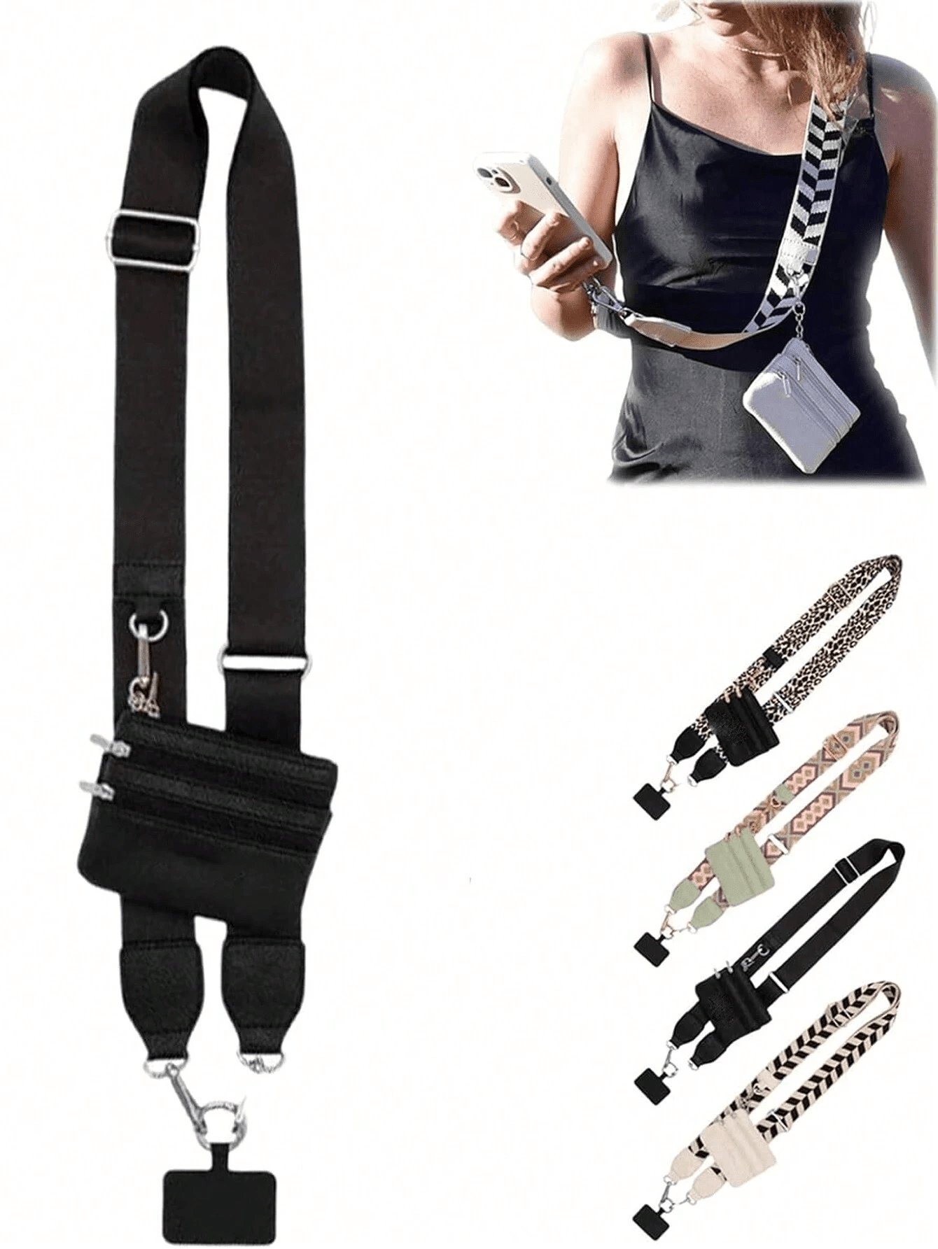 Phone Strap With Zippered Pouch, Clip And Go Strap For Phone, Cross Body Phone String With Zipper Wallet Pouch, Phone Strap Crossbody, The Perfect Companion For The Outdoors, Perfect For Both Ladies And Men