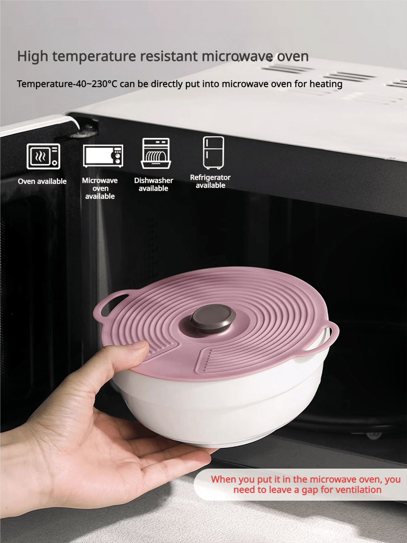 1pc Silicone Sealed Fresh-Keeping Lid, Rechargeable And Reusable Anti-Spill And Dust-Proof Lid, Bowl Lid, High Temperature Resistant Lid, Food Sealing Lid, Suitable For Cups, Bowls, Plates, Pots, Pans, Frying Pans, Stoves, Ovens, Refrigerators And Dishwa