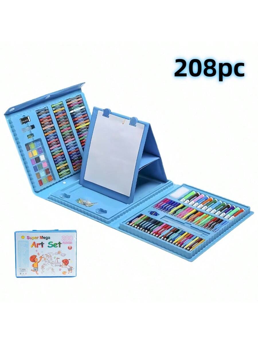 42pcs/208pcs Children Art Painting Set, Drawing Stationery - Watercolors, Markers, Crayons, Erasers, Sharpeners, Paint Boxes, Christmas/Halloween Gifts (Packaging