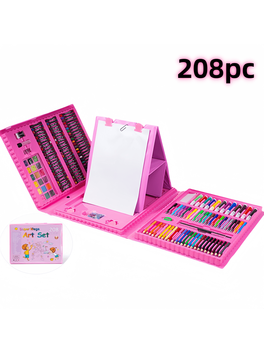 42pcs/208pcs Children Art Painting Set, Drawing Stationery - Watercolors, Markers, Crayons, Erasers, Sharpeners, Paint Boxes, Christmas/Halloween Gifts (Packaging