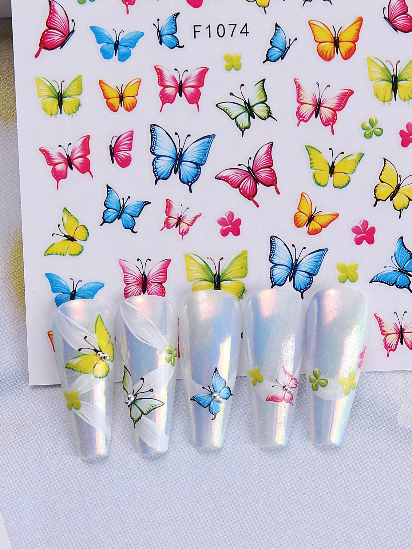 4pcs Yellow Flower Butterfly Nail Art Stickers 3D Butterfly Bee Flowers Vine Design Nail Decal Self Adhesive Design Elegant Sticker DIY Manicure Decoration For Women Girl