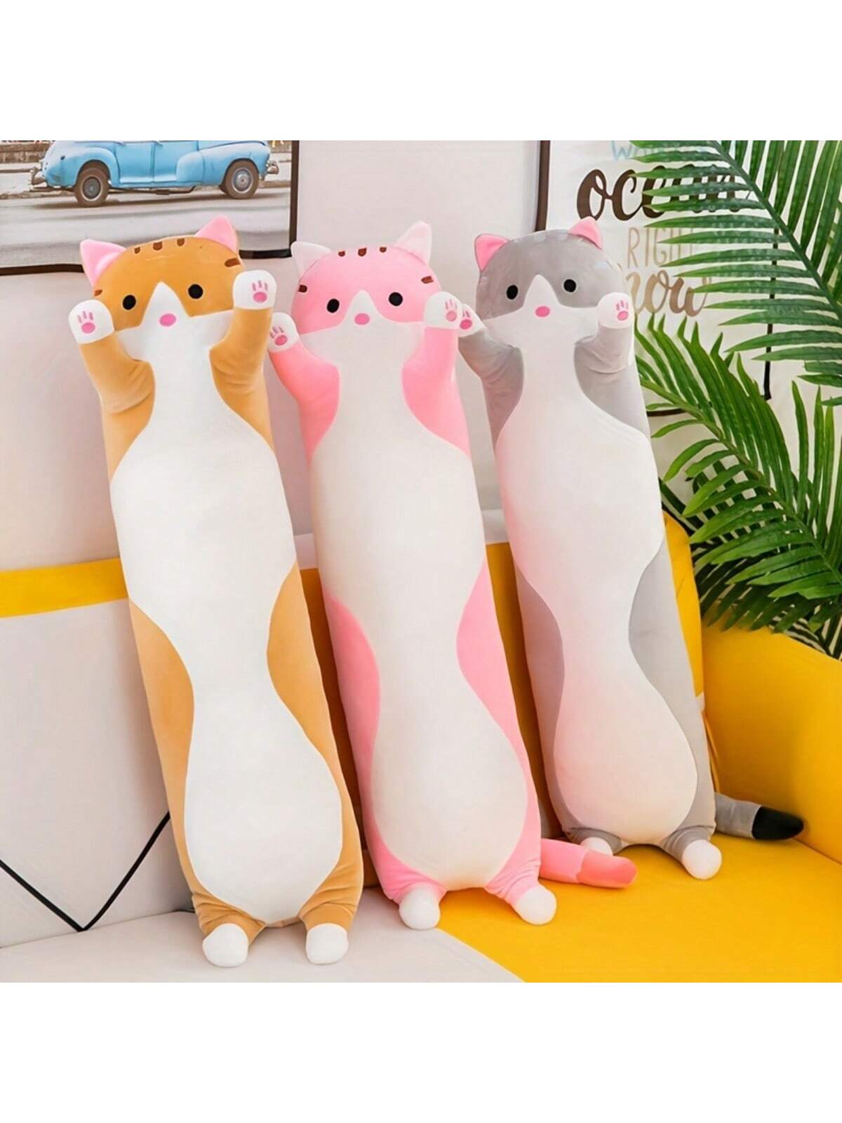 27.5inch And 19.6inch Long Cat Plush Toys Cute Animal Cat Creative Long Soft Toys Office Break Sleeping Pillow Cushion Stuffed Gift   Birthday Gift Christmas Gift For