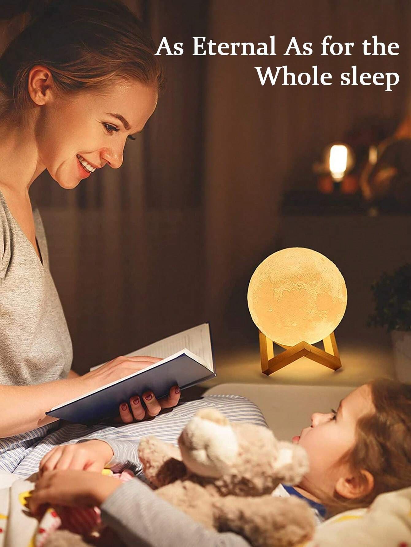 1pc Moon Lamp, 3D Moon Night Light With Base Galaxy Light, Soft Warm White Nightlights For Home, Decorative Night Light For Home Decor, Suitable For Boys, Girls