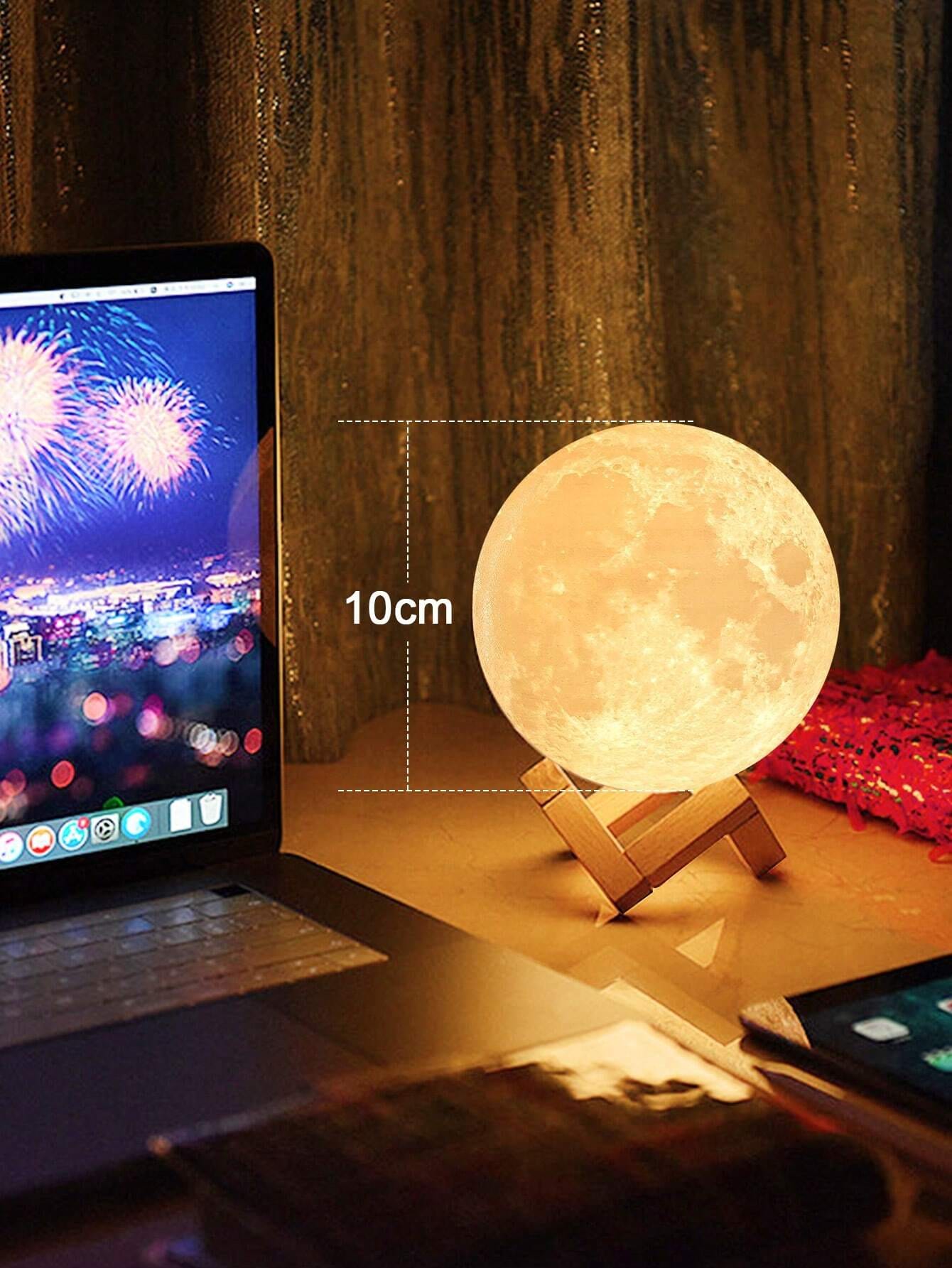 1pc Moon Lamp, 3D Moon Night Light With Base Galaxy Light, Soft Warm White Nightlights For Home, Decorative Night Light For Home Decor, Suitable For Boys, Girls