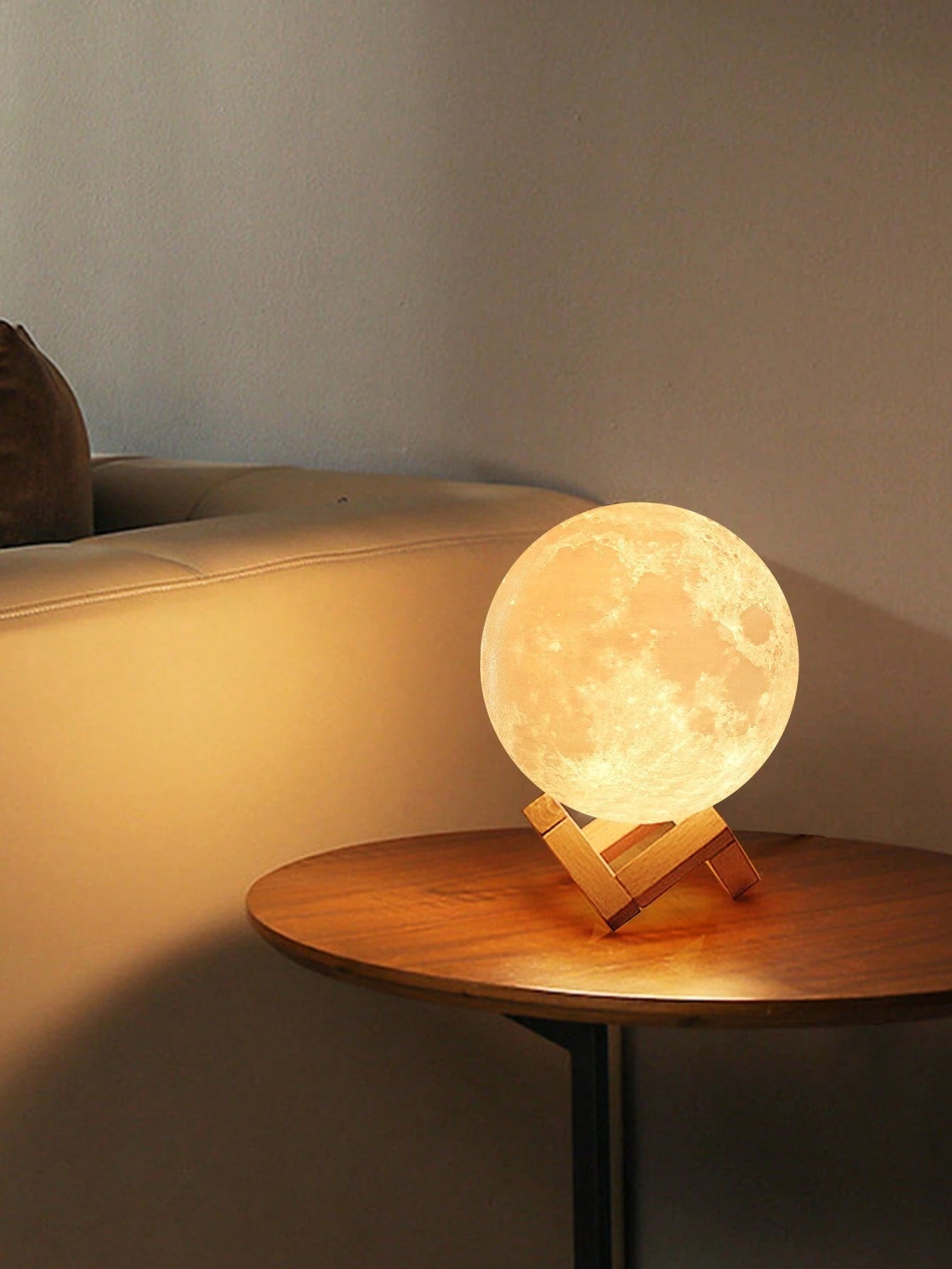 1pc Moon Lamp, 3D Moon Night Light With Base Galaxy Light, Soft Warm White Nightlights For Home, Decorative Night Light For Home Decor, Suitable For Boys, Girls