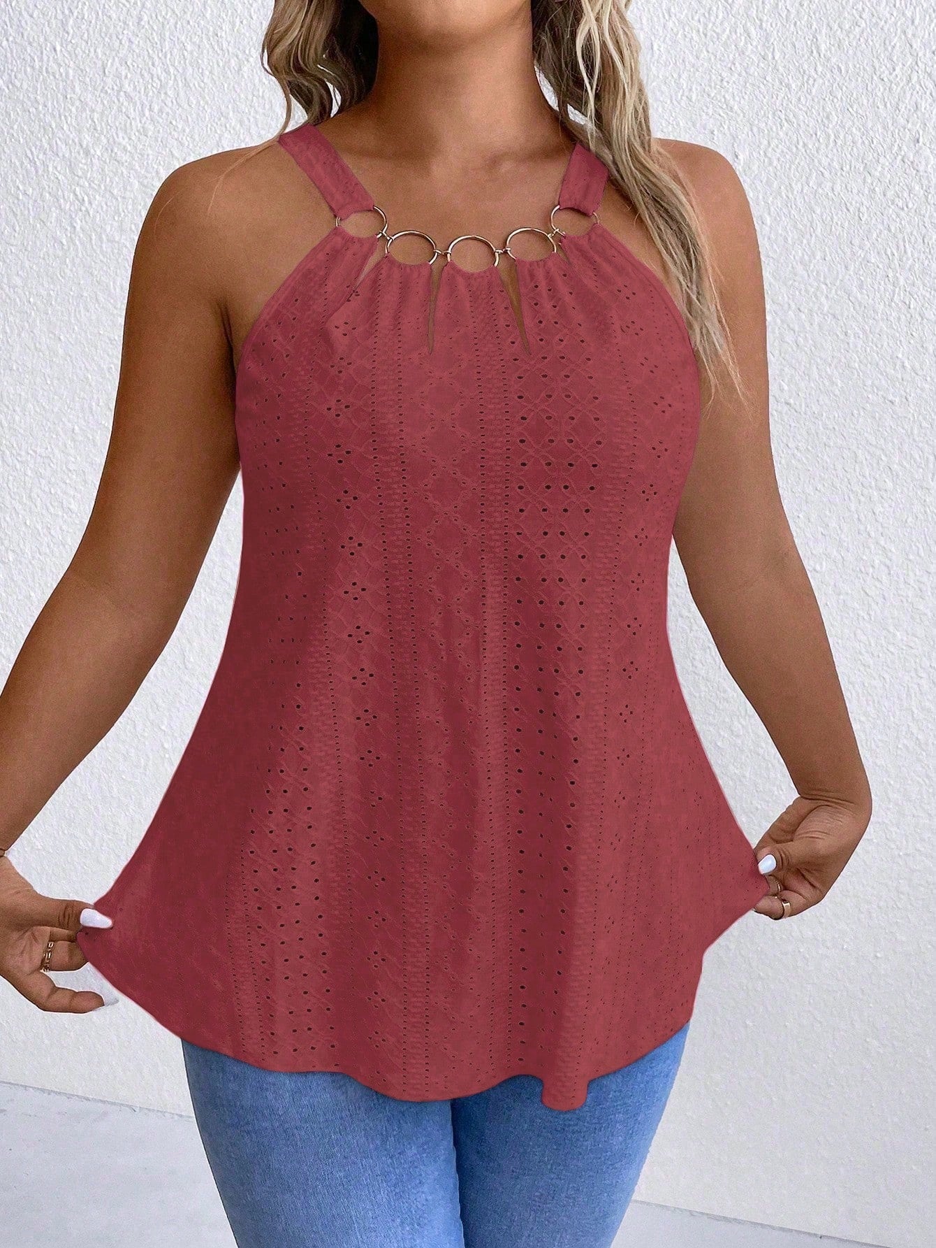 LUNE Plus Size Women Summer Casual Ring Connected Camisole