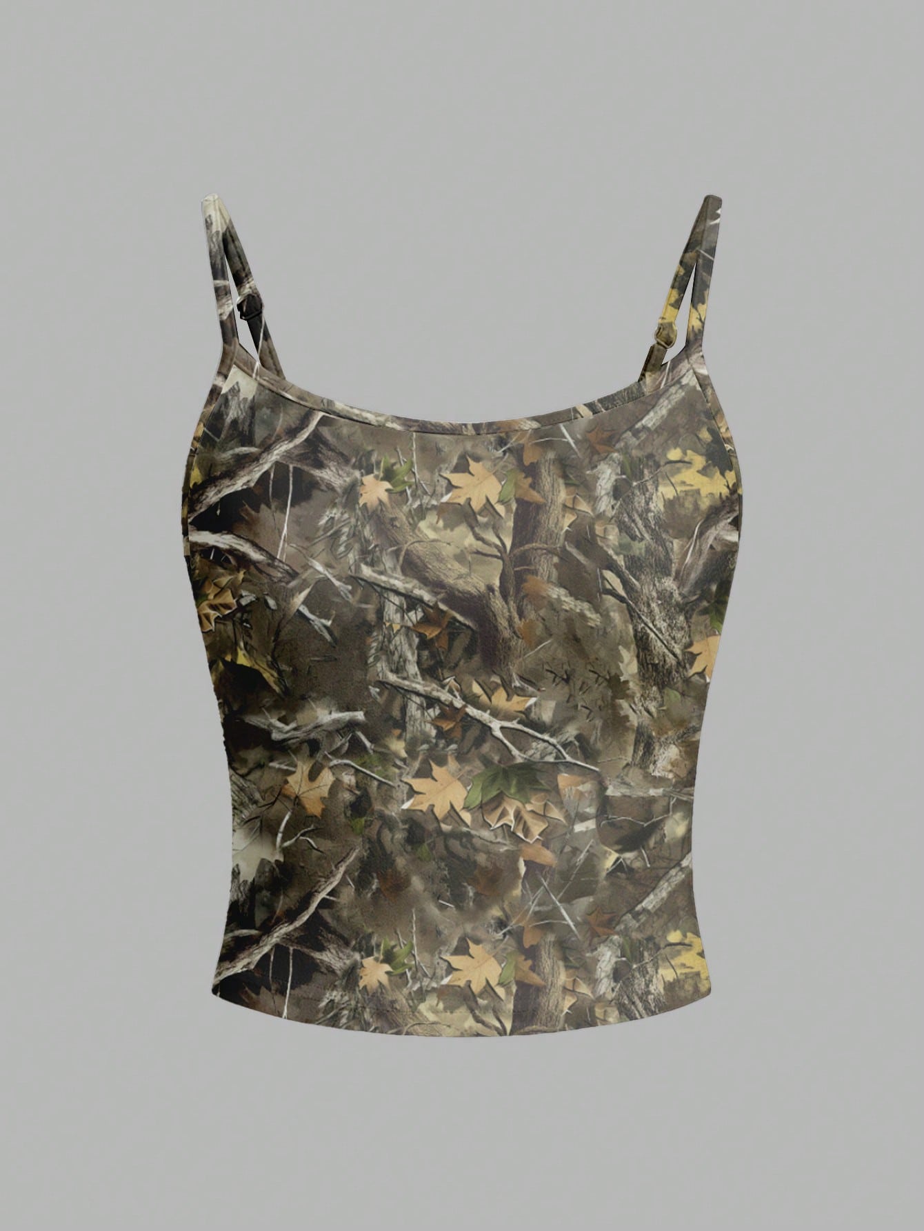 EZwear Women's Casual Retro Grunge Maple Leaf & Branch Print Sexy Camisole, Suitable For Autumn