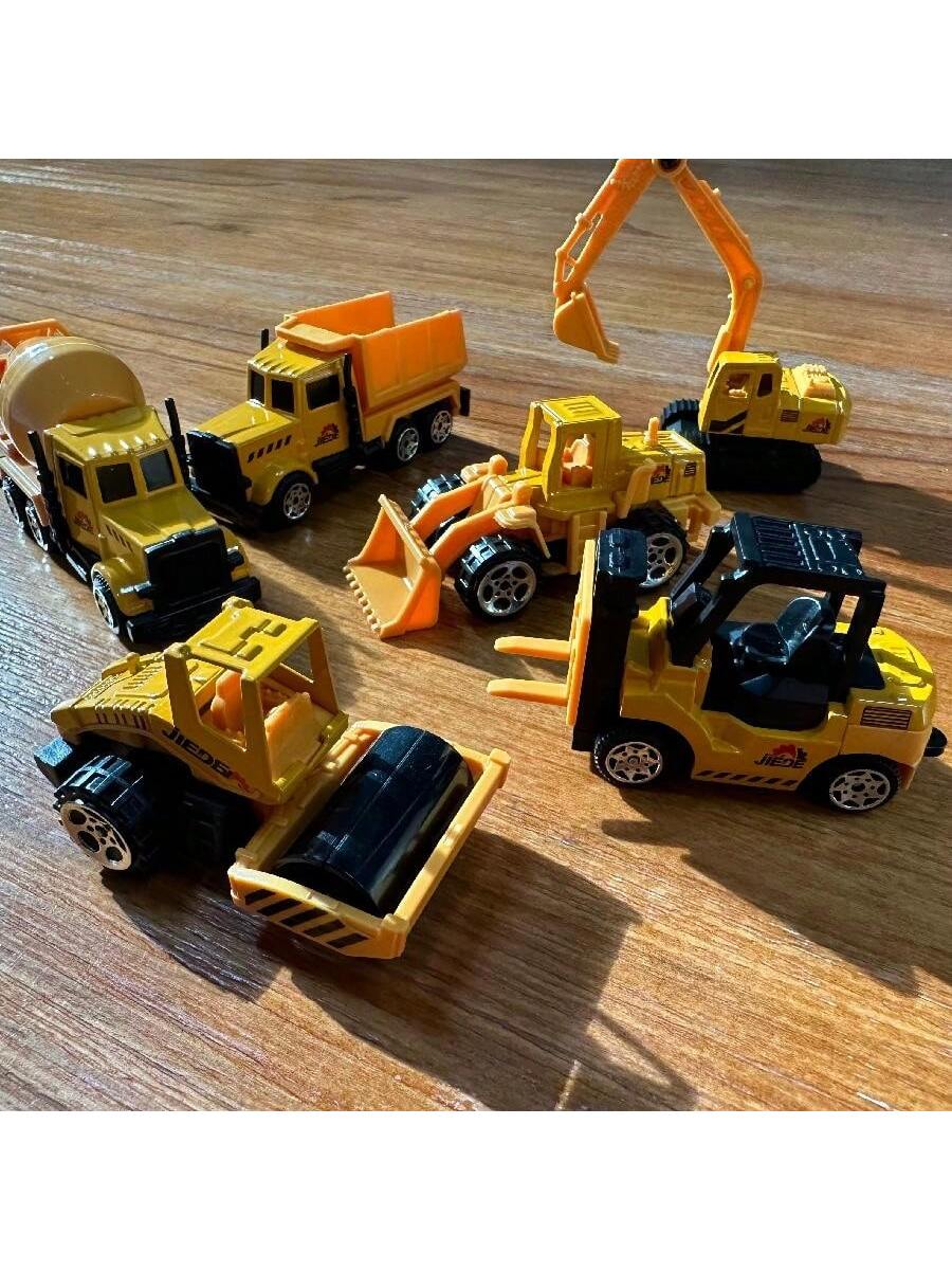 Alloy 1/40 Scale Simulation Construction Vehicle Toys Model With Spray Sound & Light: Excavator Bulldozer Road Roller Log Grapple Forklift Flatbed Transport Truck,Perfect Gift