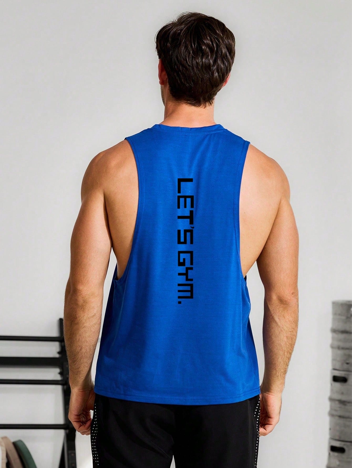 Manfinity Sport PWRUP Men's Letter Print Round Neck Sports Tank Top