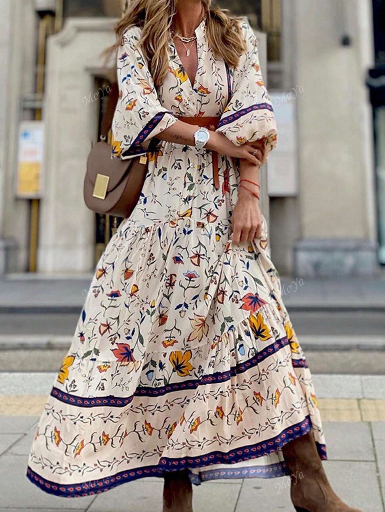 Women's Fashion Floral Print Bohemian Dress