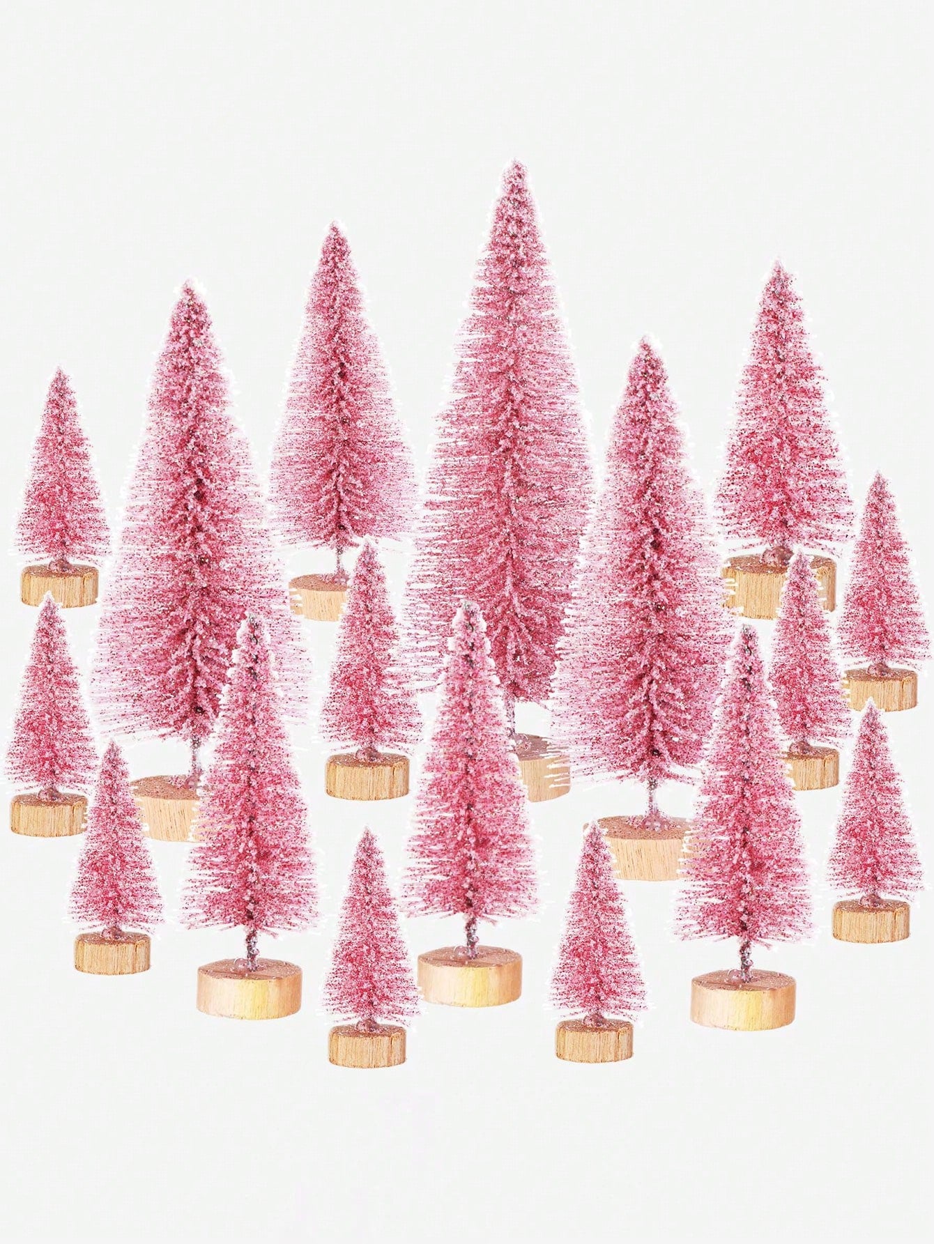 6pcs-Artificial Mini Christmas Trees, Bottle Brush Trees With Wood Base, Artificial Frosted Sisal Xmas Tree, DIY Crafts Mini Pine Tree For Christmas Decor,Christmas Party,Home,Table Craft Decorations,Winter Ornaments(Gold)