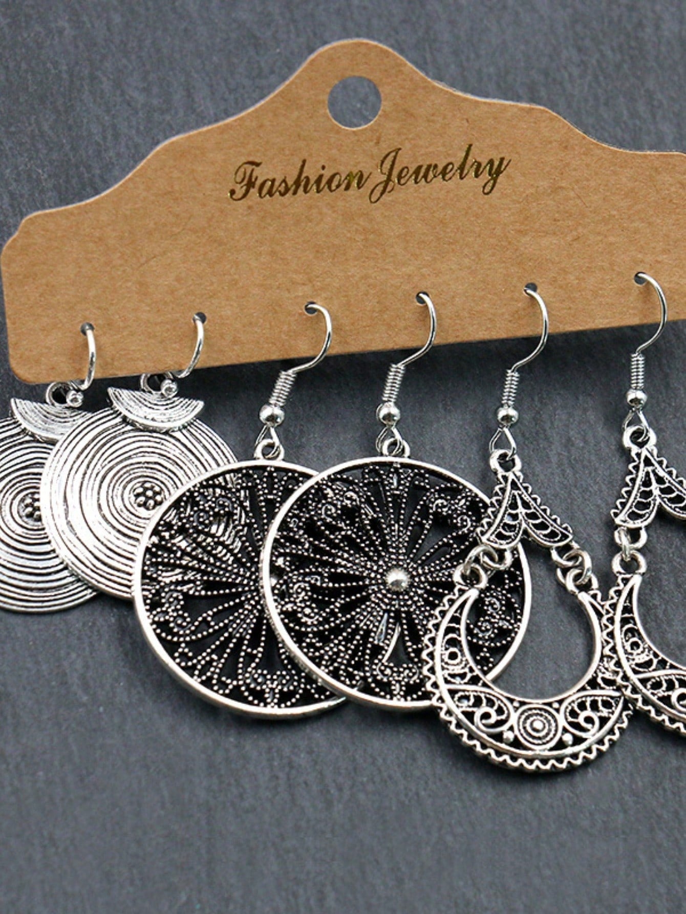 6pairs Vintage Flower Design Women's Bohemian Style Vacation Earrings