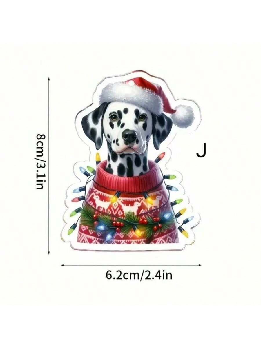 1pc Adorable 2D Acrylic Cute Dog Pendant - Car Rearview Mirror Charm & Keychain - Perfect Home & Holiday Decor AccessoryChristmas Pendant