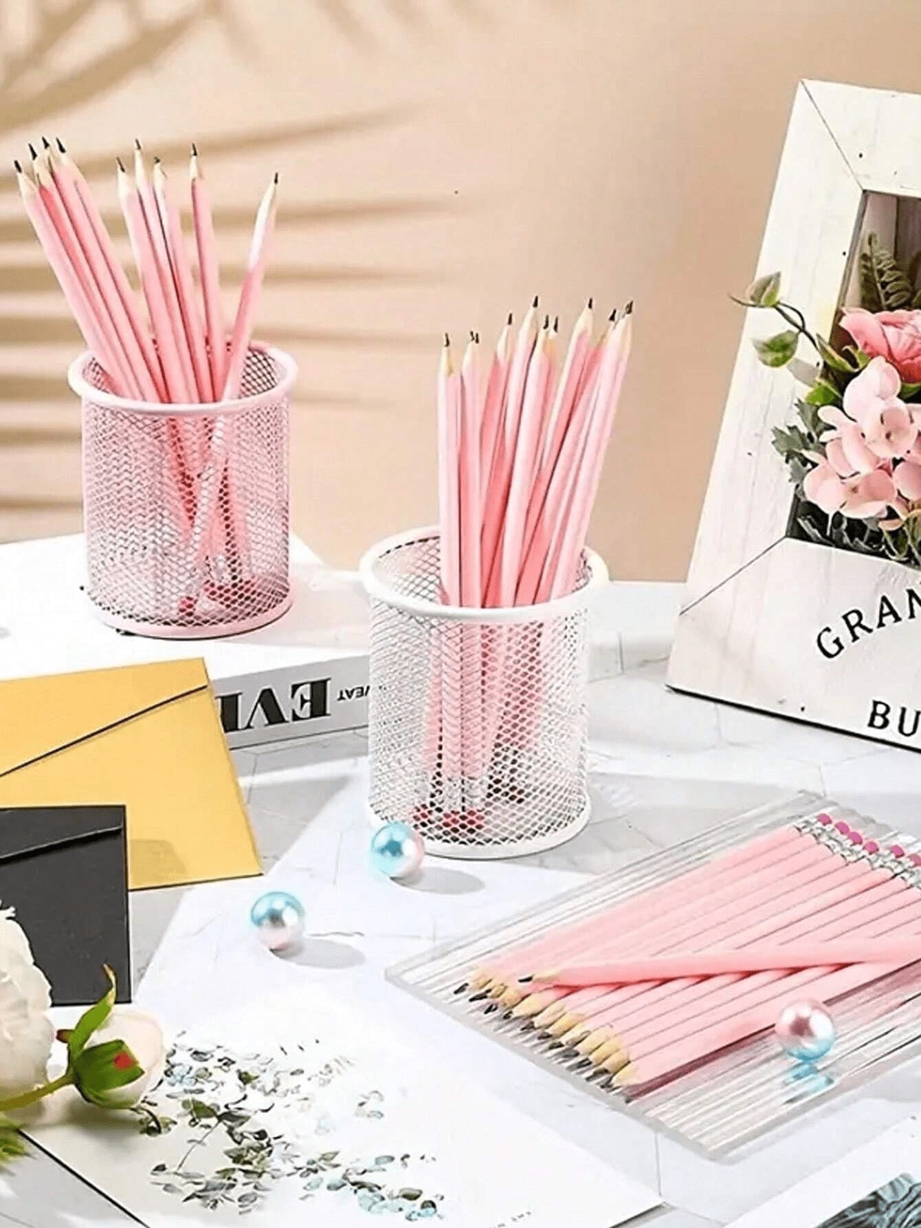 12/30pcs Macaron Color Pencil Triangular Rod Glossy Basswood With Eraser Head Sketch Brush Study Stationery Hb Pencil