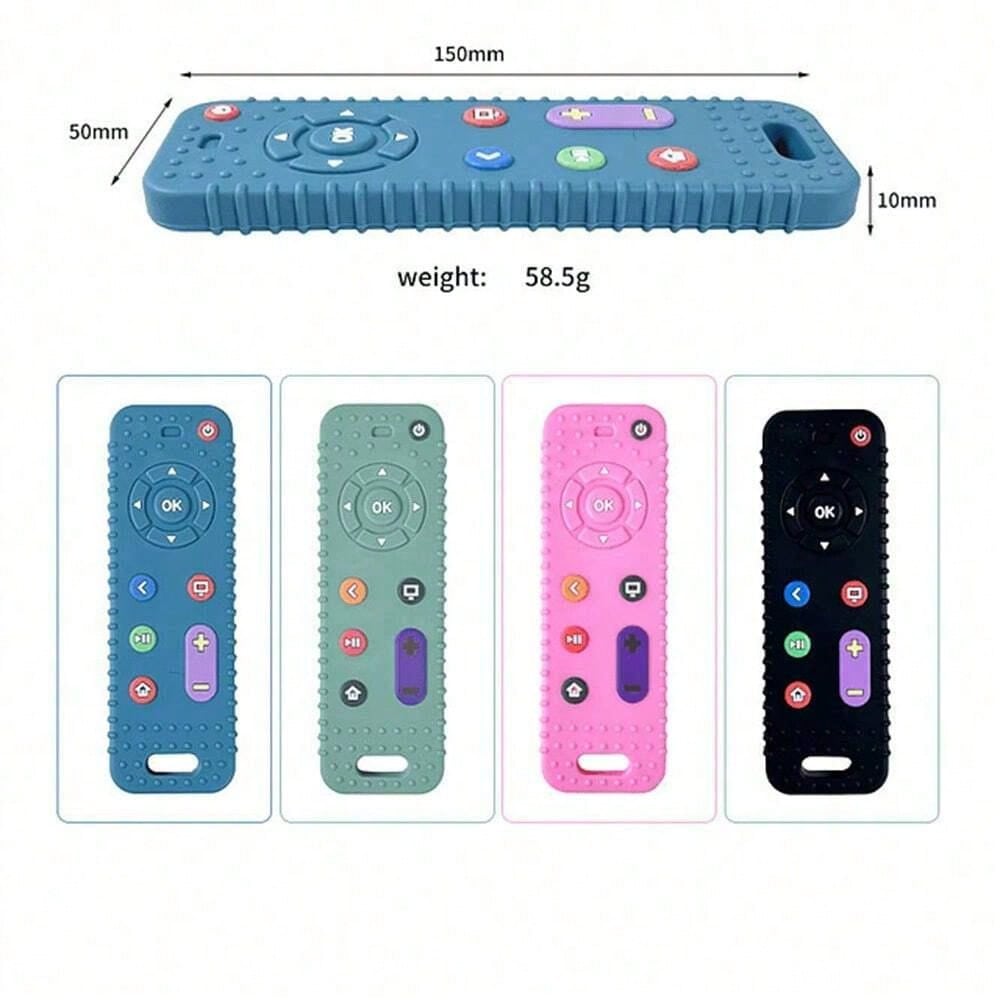 1 Pc Silicone Remote Control Model, Soft Silicone Teething Toy Suitablefor Toddler Boys And Girls Christmas Gift Baby Toys, Soothes Teething Pain, Relieves Sore Gums, Cute Pattern Suitable,Remote Control Chew Toy,Safe Eating,Infant Teether Bite Toy,Thank