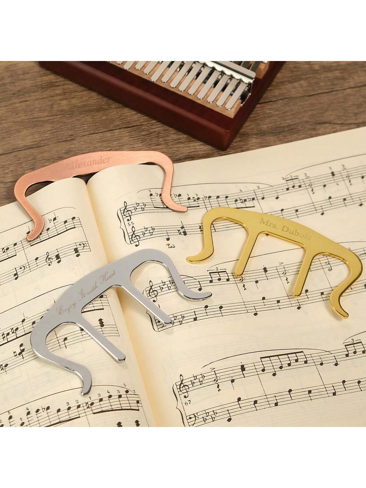 Personalized Music Sheet Clip Page Holder Custom Piano Guitar Violin Bookmark Engraved Name Saxophone Accessories Teacher Gift For Musician