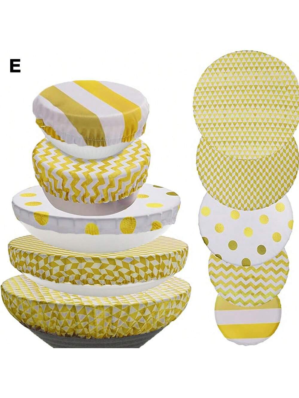 5pcs Reusable & Washable Cloth Bowl Covers, Stretch Food Salad Saver Covers For Bowls, Suitable For Food, Fruits, Leftovers, Picnics And Baking