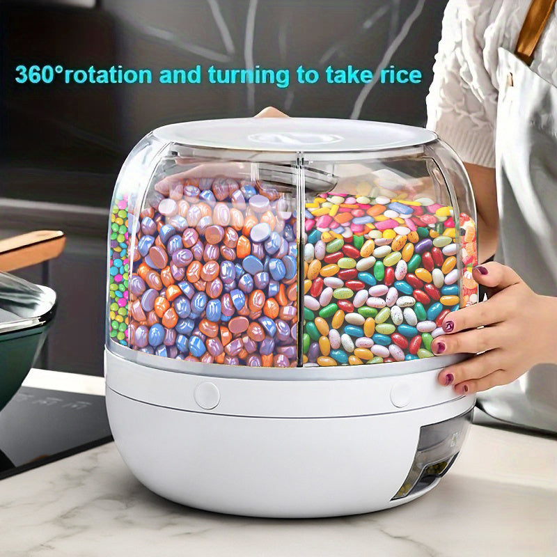 Halloween Rotating Candy Dispenser - Large Capacity, Multi-Compartment Storage Container for Snacks & Small Foods, Moisture & Insect Proof Seal, Perfect for Home Use