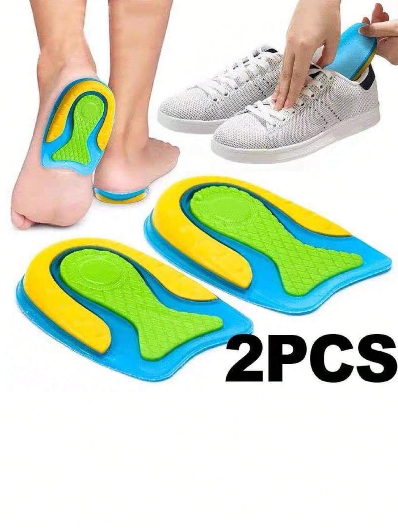 2pcs Heel Pain Relief Pads - Pu Gel Heel Cup Cushions To Protect Foot Spurs & Shock Absorption In Sports Shoes