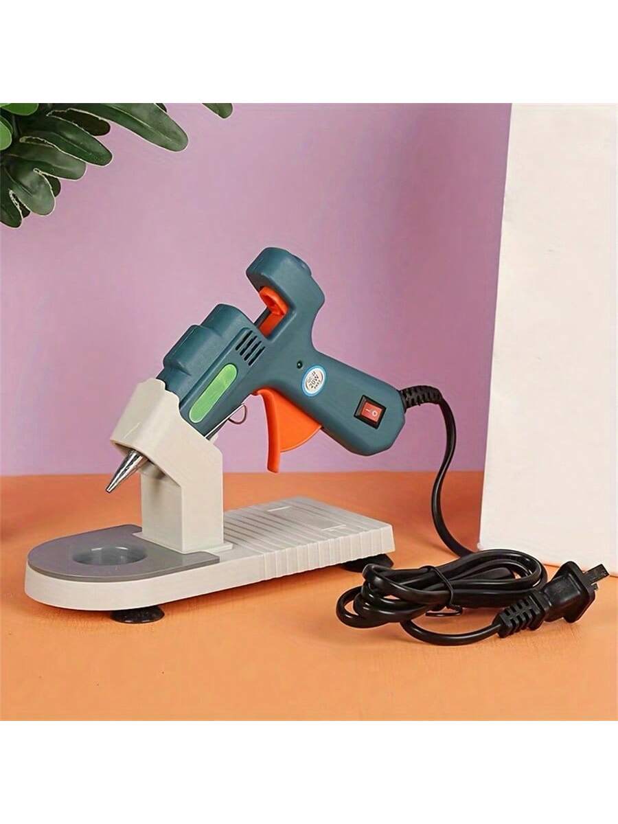 1pc, Hot Glue Gun Holder, Plastic Hot Melt Glue Gun Holder, Glue Gun Base Bracket Storage Box, Flower Craft Tool Storage Rack Accessories, Home DIY Maintenance Tool Bracket