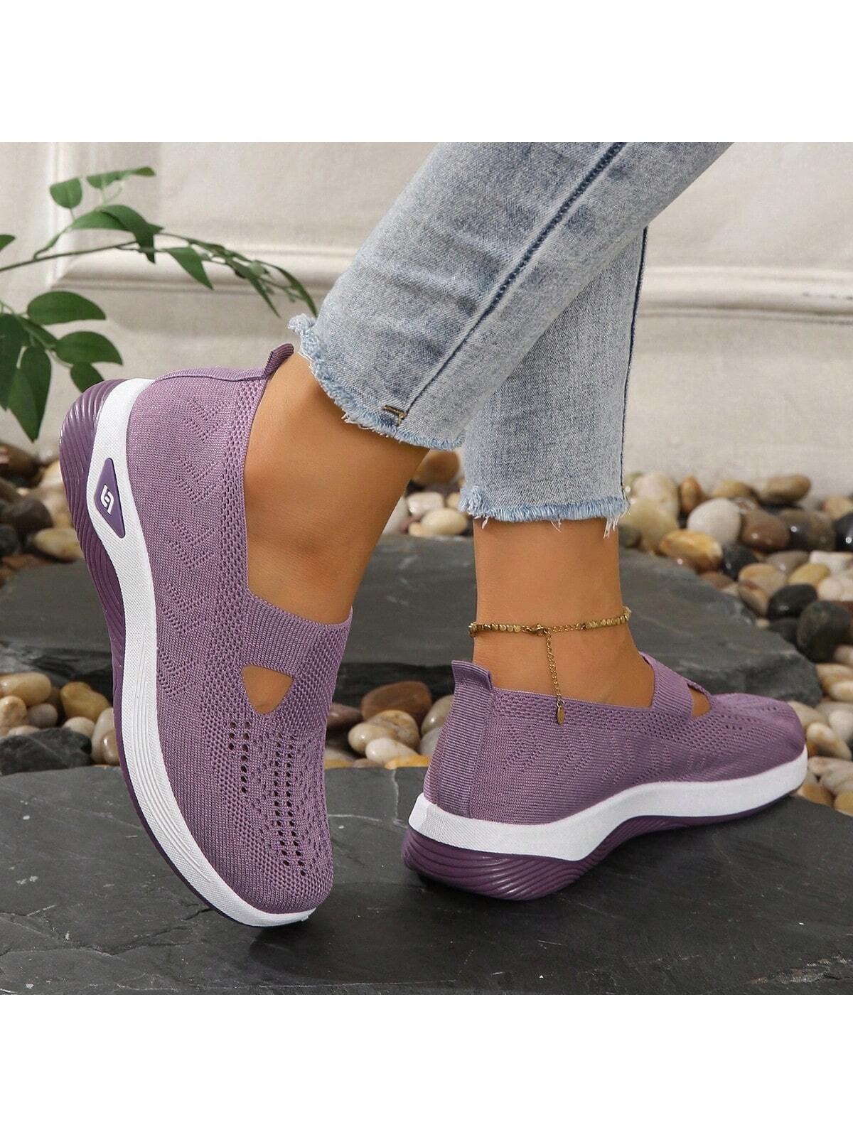 Women's Breathable Soft Bottom Casual Slip-On Mesh Sneakers, Hollow Out Lightweight Sport Shoes, Anti-Slip Walking Shoes, Soft Sole Moms Loafers