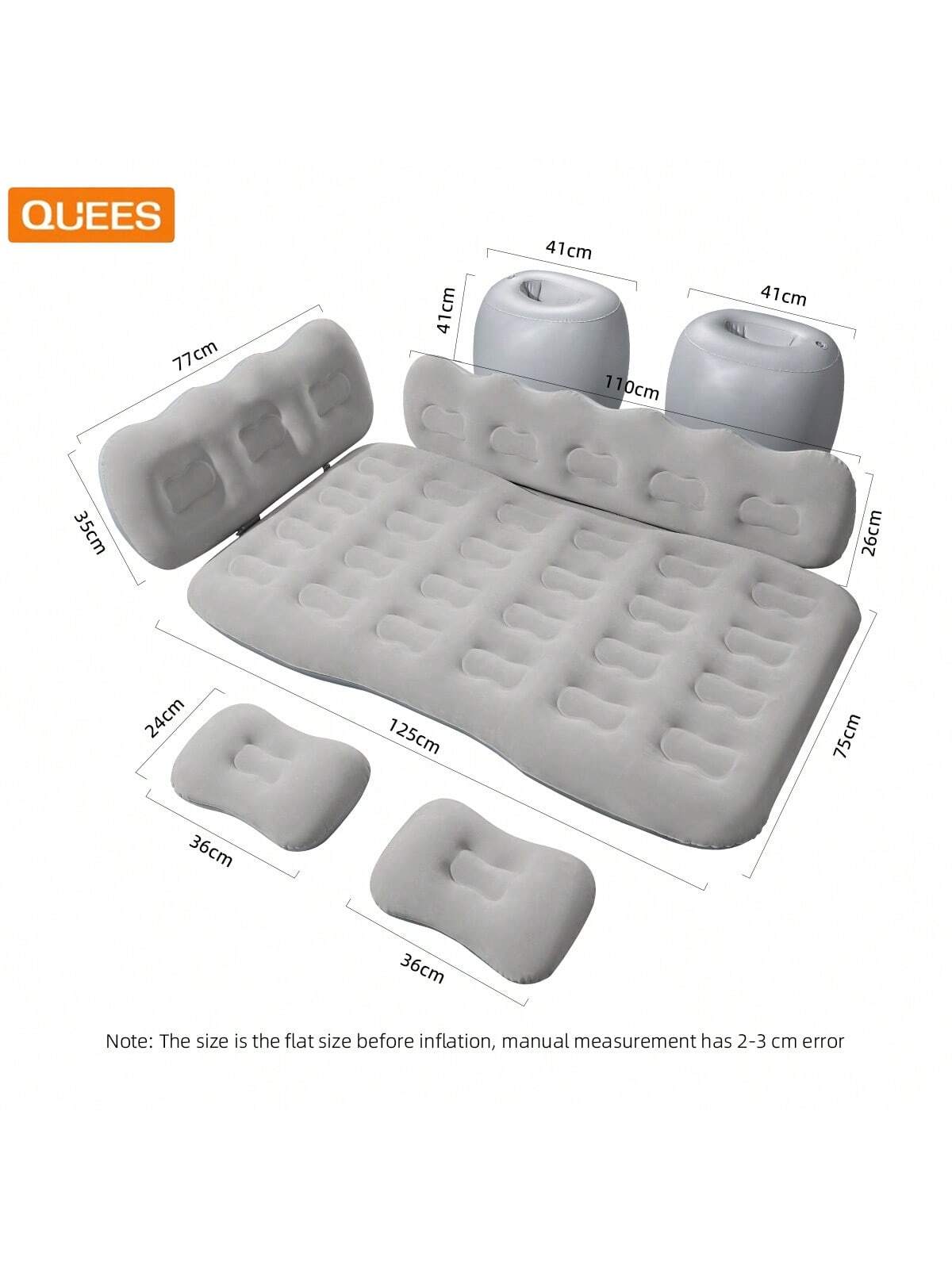 QUEES Car Inflatable Air Mattress - Universal 4-Season Inflatable Mattress, Enlarged Side Cushion Design Comfortable Inflatable Mattress