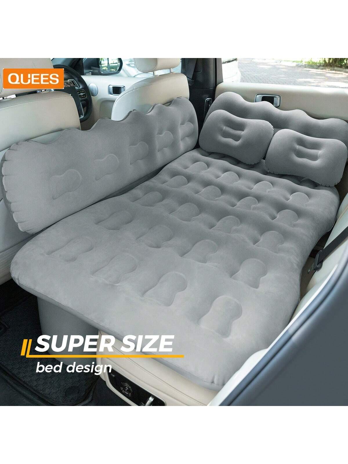 QUEES Car Inflatable Air Mattress - Universal 4-Season Inflatable Mattress, Enlarged Side Cushion Design Comfortable Inflatable Mattress