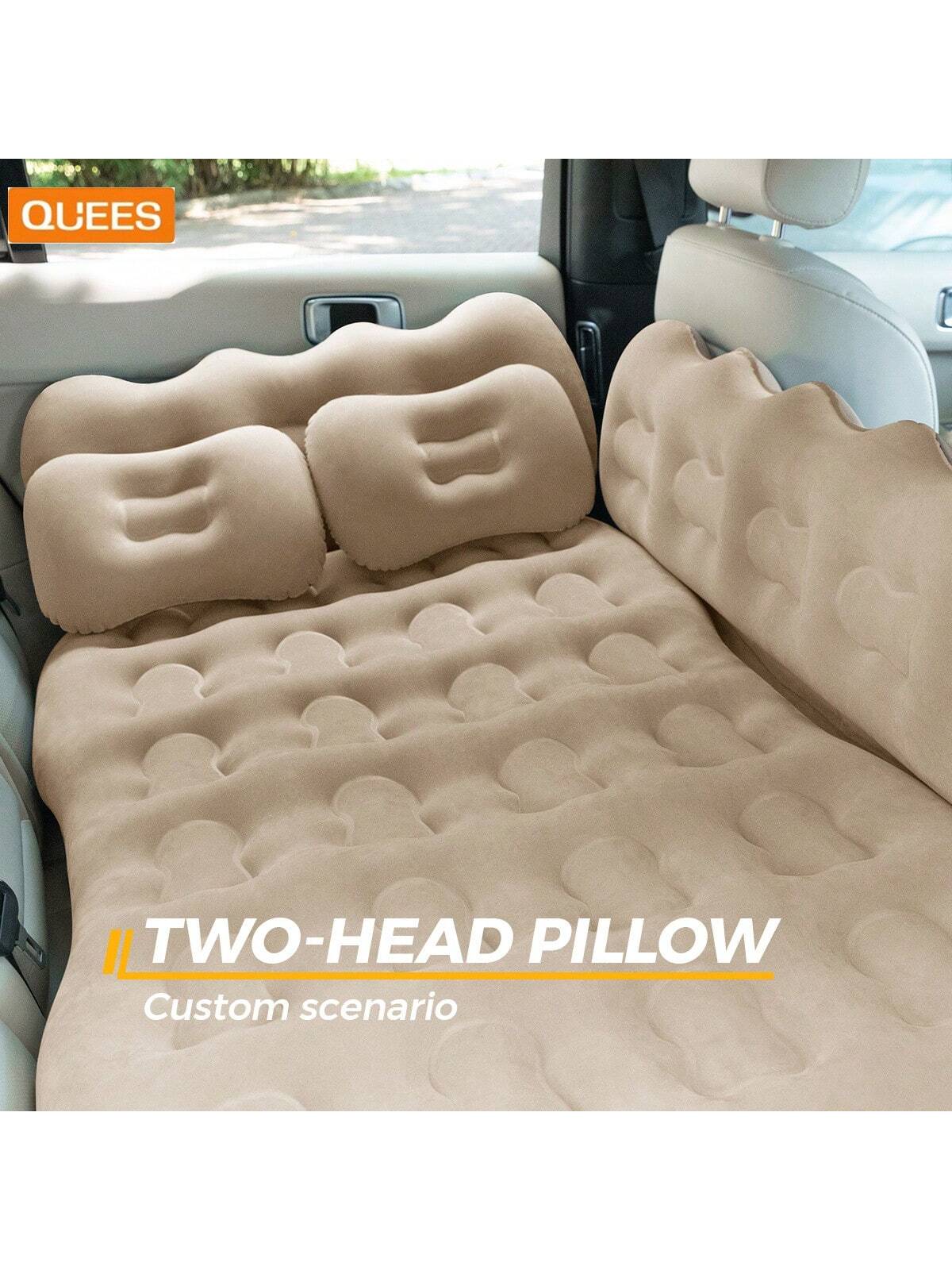 QUEES Car Inflatable Air Mattress - Universal 4-Season Inflatable Mattress, Enlarged Side Cushion Design Comfortable Inflatable Mattress