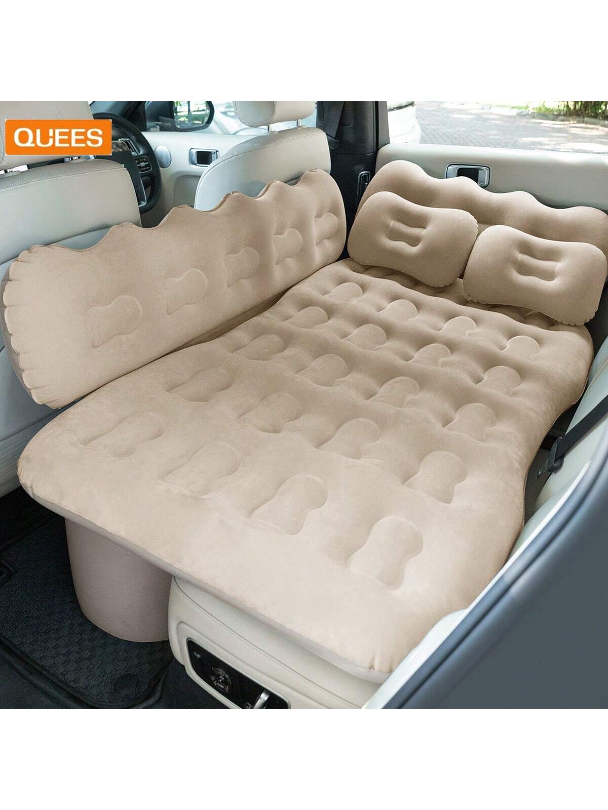 QUEES Car Inflatable Air Mattress - Universal 4-Season Inflatable Mattress, Enlarged Side Cushion Design Comfortable Inflatable Mattress