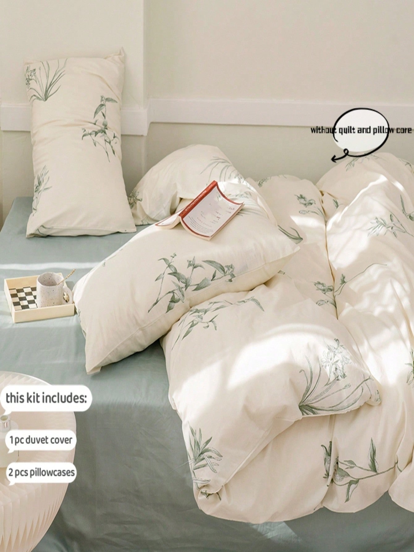 3pcs/Set Botanical Print Duvet Cover