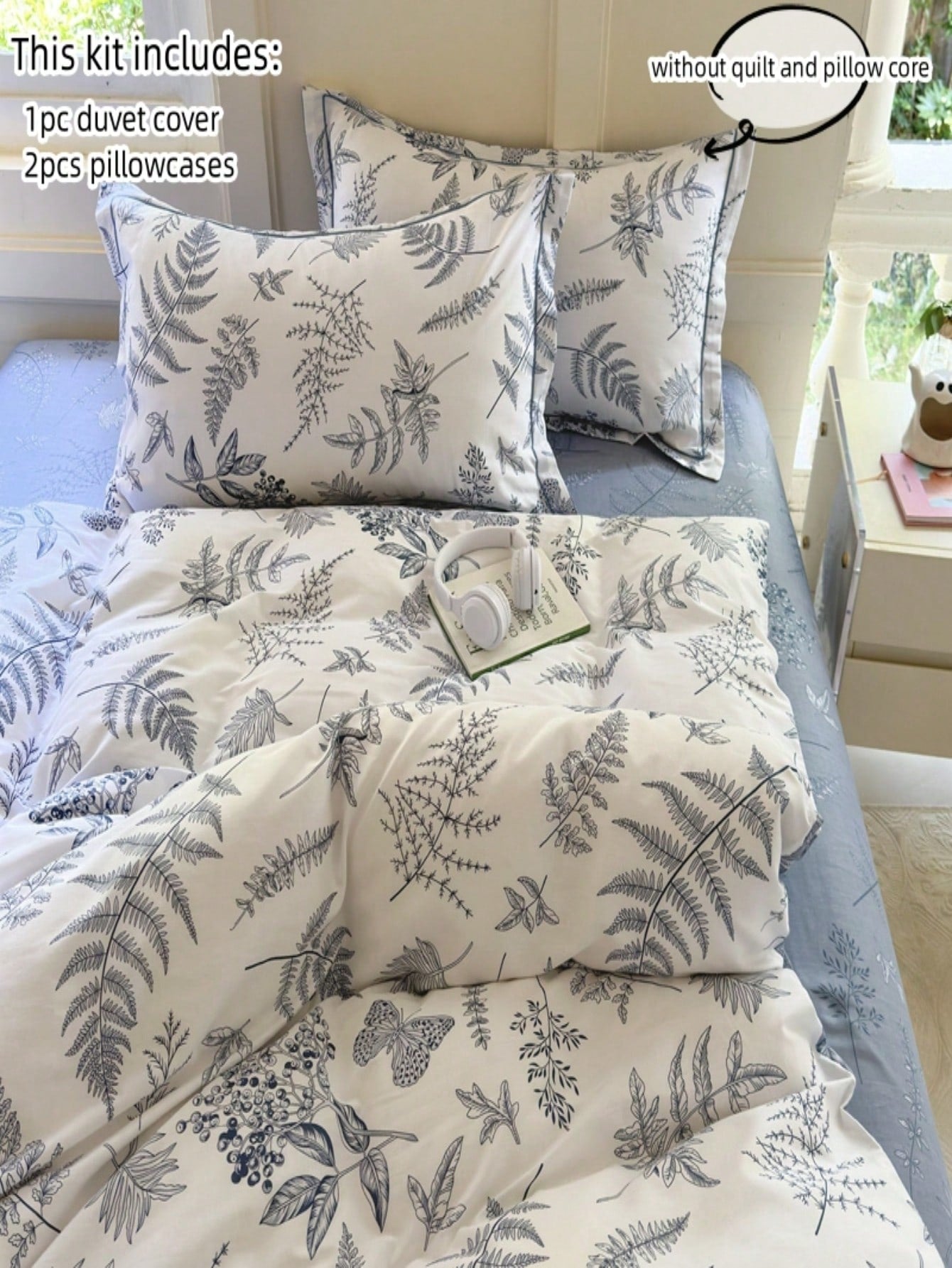 3pcs/Set Floral Printed Duvet Cover And Pillow Covers Bedding Set