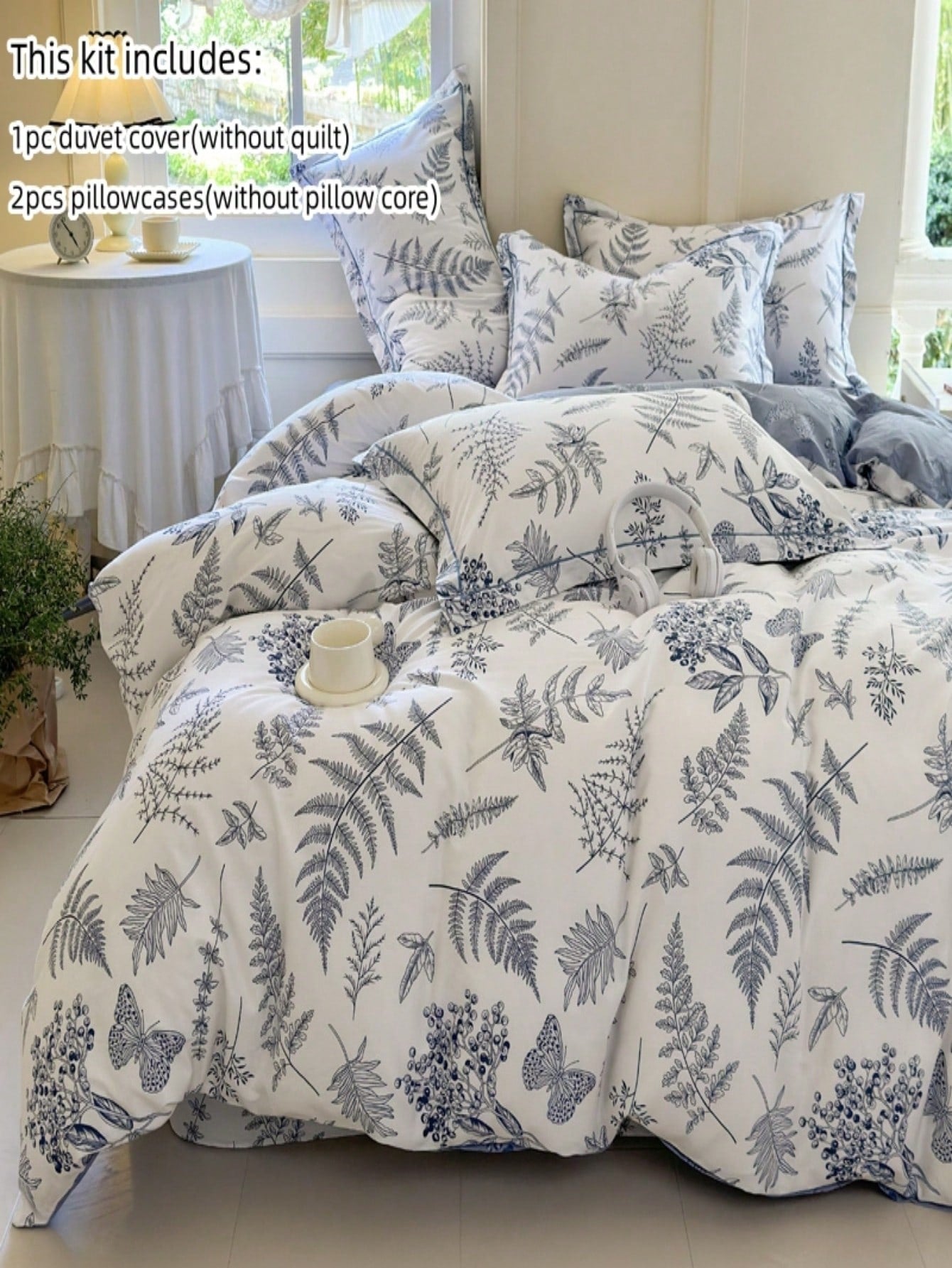 3pcs/Set Floral Printed Duvet Cover And Pillow Covers Bedding Set