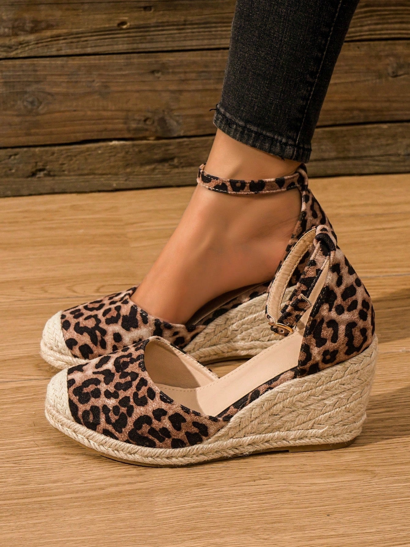 Women's Slip On Suede-Like Espadrille Wedge Mule Flats Casual Shoes