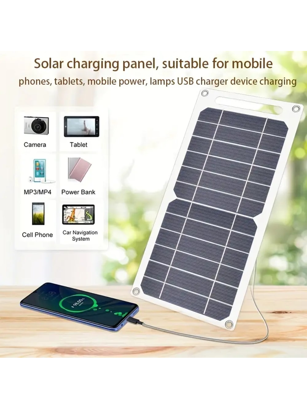 6W/5V Portable Solar Charger Panel With USB Port, For Power Bank, Emergency Backup Electricity For Outdoor Activities, Camping, Flashlights, Fans - Very Convenient And Practical