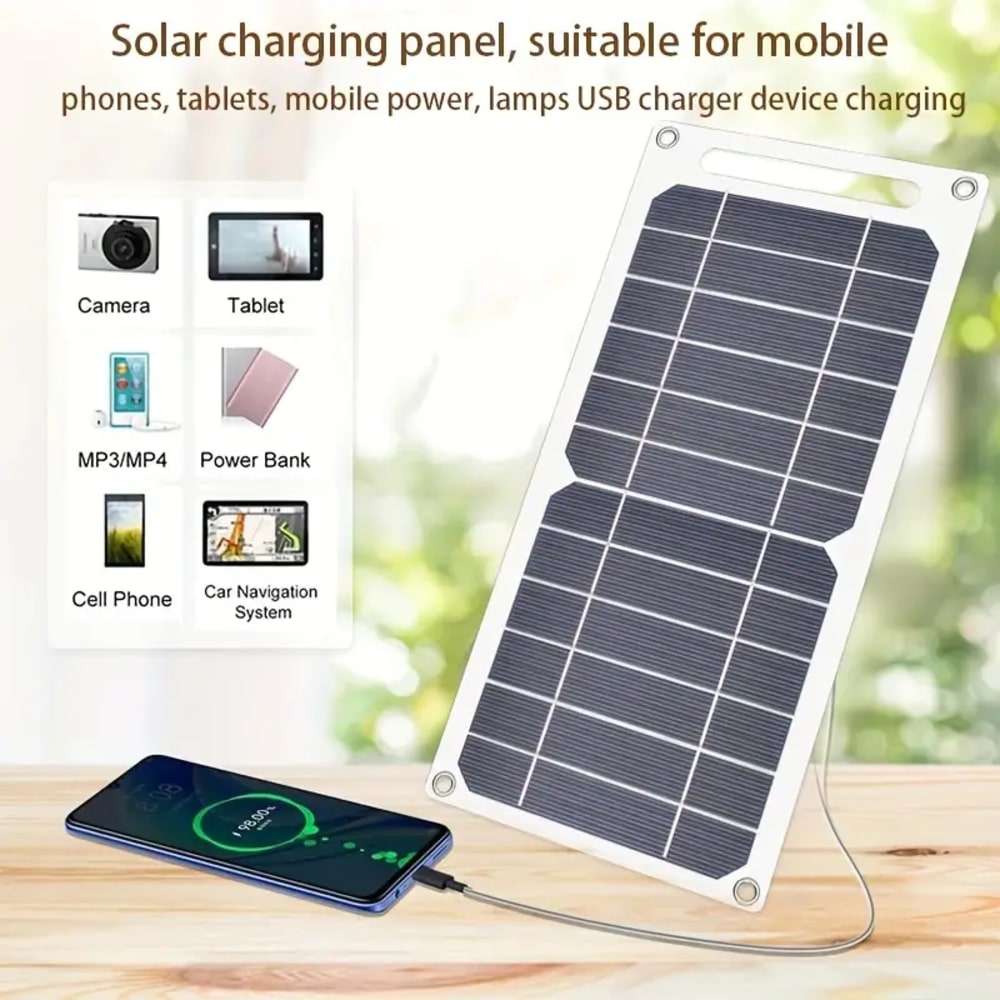 6W/5V Portable Solar Charger Panel With USB Port, For Power Bank, Emergency Backup Electricity For Outdoor Activities, Camping, Flashlights, Fans - Very Convenient And Practical