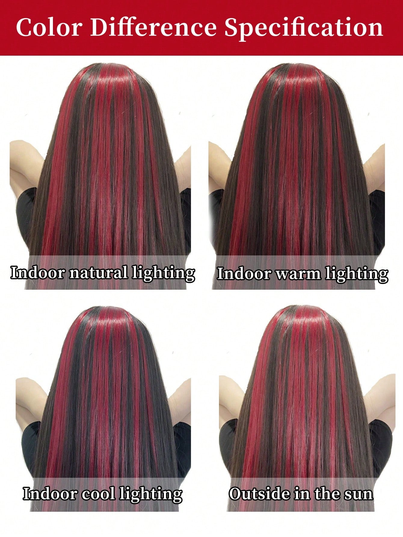 5 PCS Burgundy Colored Clip In Hair Extensions 20 Inch Long Straight Hairpieces Clip In Synthetic, Halloween Cosplay Dress Up Fashion Party Christmas New Year Gift For Women Kids Girls(Burgundy)